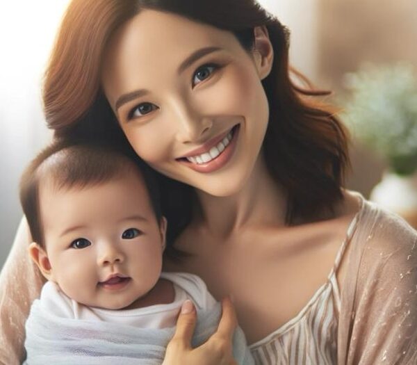 AI-generated mom and her baby image. Mommy makeover